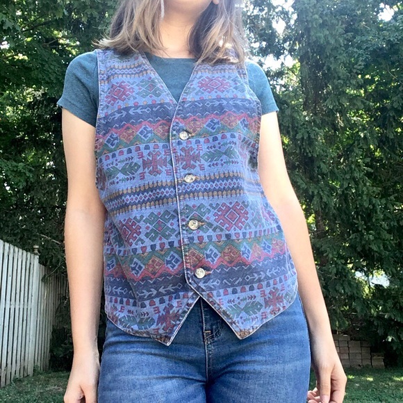 Vintage 80’s Vivaldi Jeanswear Denim Vest - Picture 2 of 7
